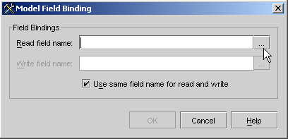 This figure shows the Model Field Binding editor.