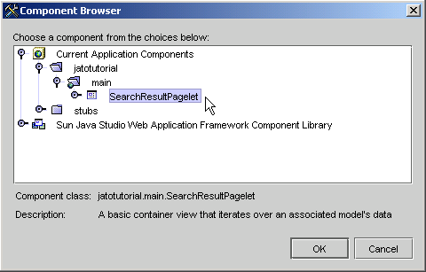 This figure shows the Component Browser dialog box.