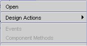 This figure shows the Design Actions contextual menu. 