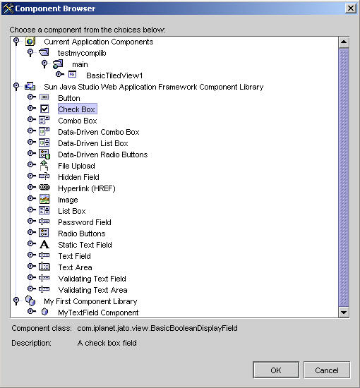 This figure shows the Non-Extensible Component Browser.