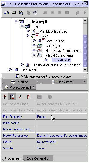 This figure shows the child node, myTextField1.