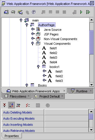 This figure shows the AuthorPage Explorer node and its property sheet. 