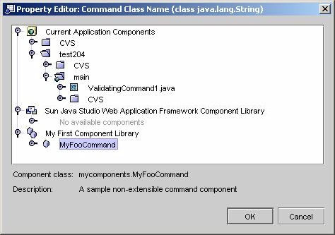 This figure shows the non-extensible Model component browser. This figure shows the non-extensible ContainerView component browser. This figure shows the non-extensible Command component browser. 