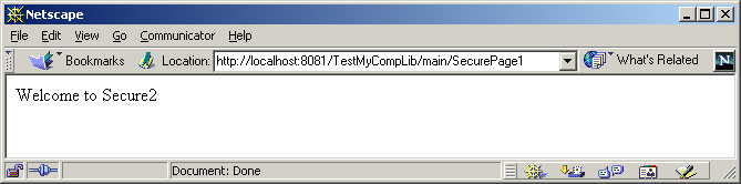 This figure shows the contents of SecurePage2.jsp in a browser.