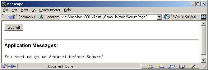 This figure shows SecurePage1 in a browser.