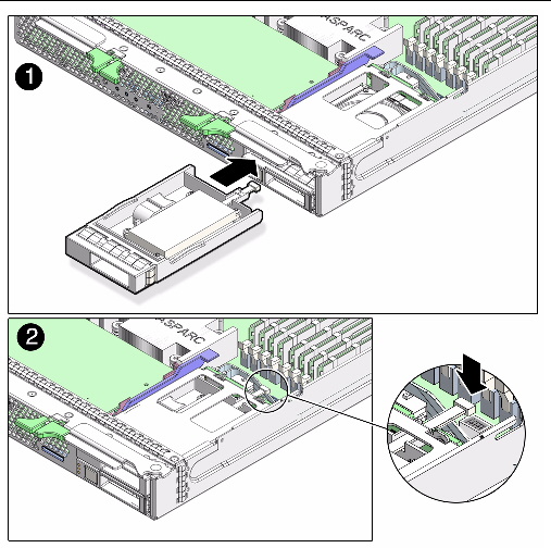 Figure shows optional REM battery module being installed and connected.