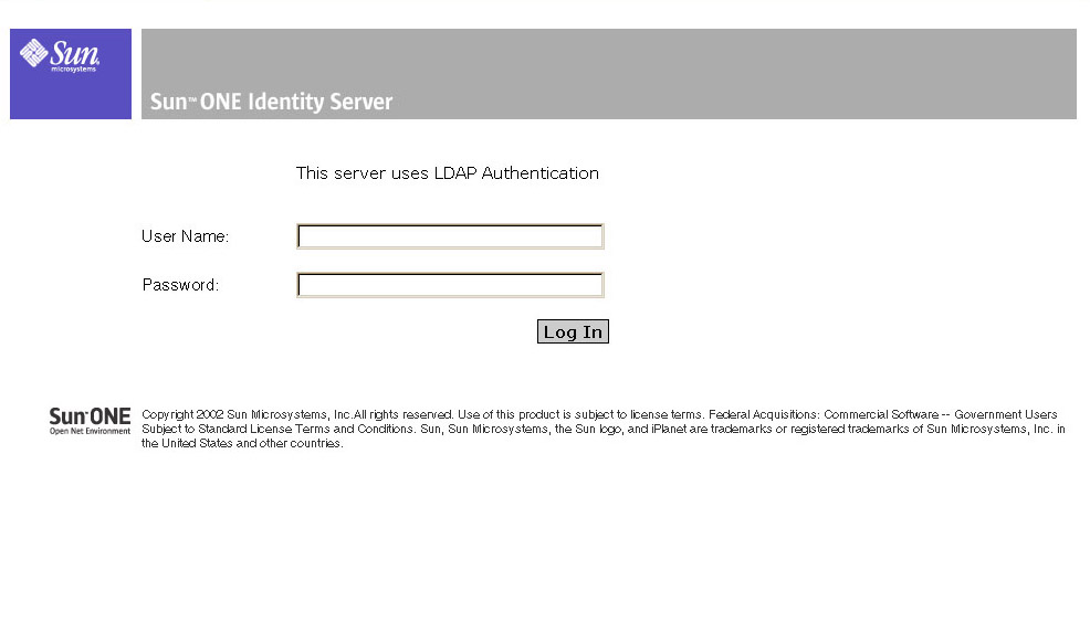 Screenshot of authentication user interface