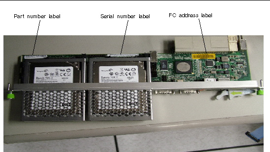 Figure showing the location of the identification labels (with bar codes) on the CP30x0 advanced rear transition module HD. Figure showing the location of the identification labels (with bar codes) on the CP30x0 advanced rear transition module HD.