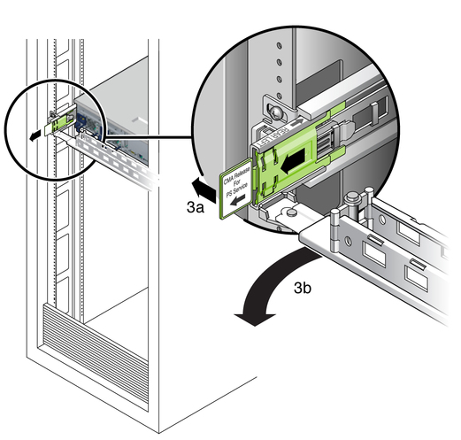 Figure showing the cable management arm release mechanism.