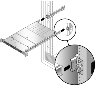 Figure showing the server being returned to the rack.