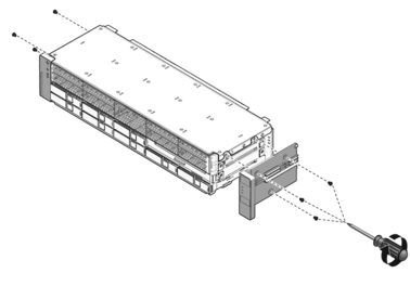 Figure showing installation of a front control panel light pipe assembly for T5220 servers.
