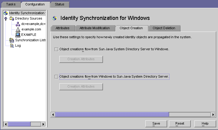 Use this panel to specify new creation attributes and to configure how creations will flow between systems.