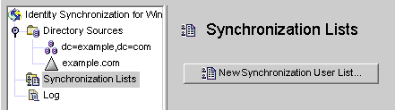 Click the New Synchronization User List button to create a new SUL.