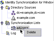 Right-click an SUL node to delete that SUL.