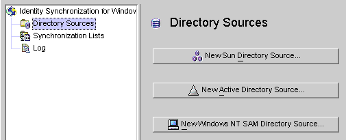 Click the Directory Sources node to access the Directory Sources panel.