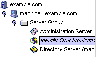 Expand the Server Group node and select Identity Synchronization for Windows.