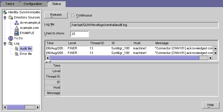 Audit file contents displayed.