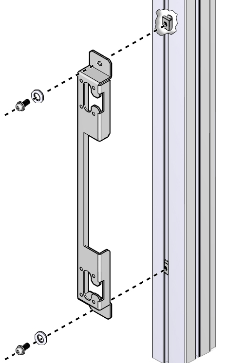 image:Figure showing how to install the compact PDU's side mounting                                 bracket.
