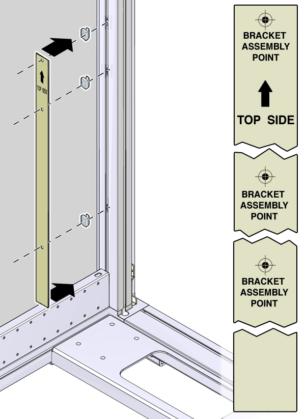 image:Figure showing how to use the rack template to identify the                                 location of the spring nuts.