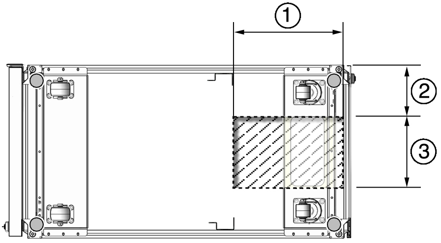 image:Figure showing the original Sun Rack II 1242 optional floor cutout.