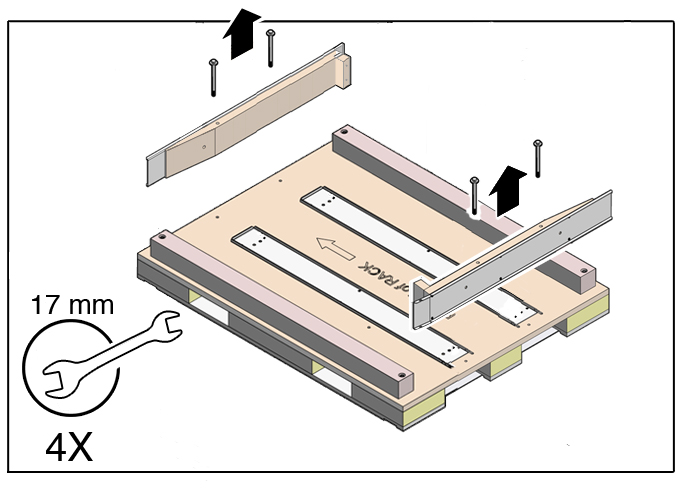 image:Figure showing how to detach the ramps from the pallet.