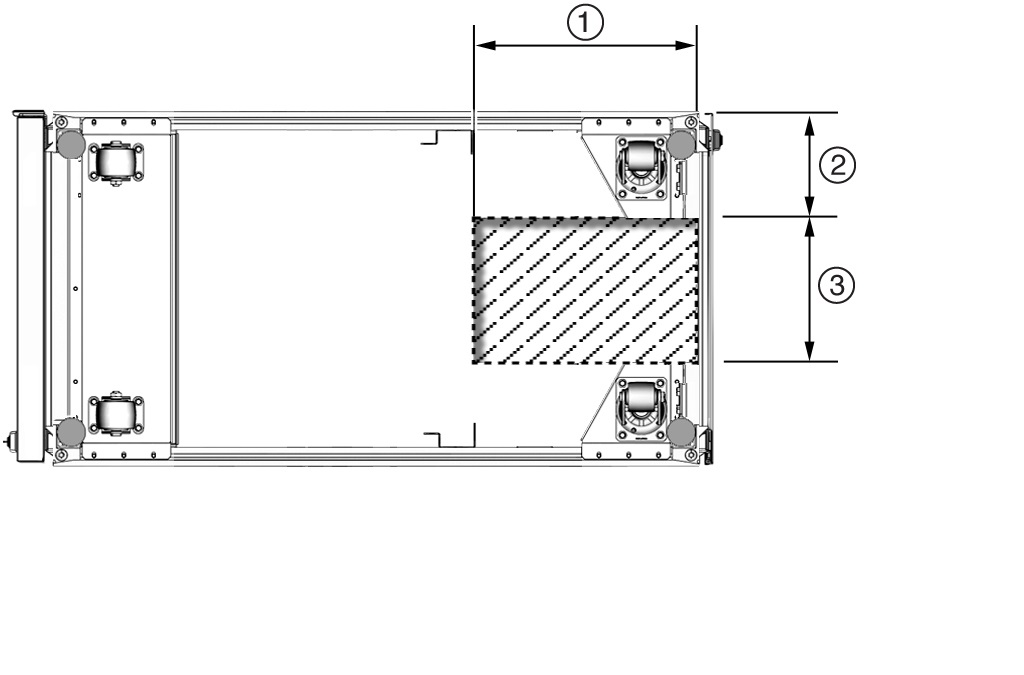 image:Figure showing the enhanced Sun Rack II 1242 optional floor cutout.