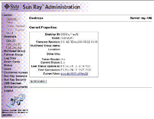As usual, it is preferable to use the utadmin command rather than this visual display.