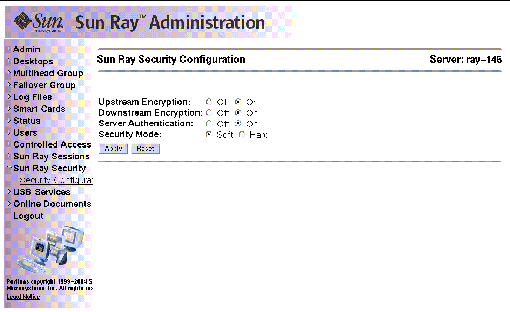 This screen shows the policy change options available for card users and non-card users. Use the utadm command to change policies without having to use the Admin GUI.