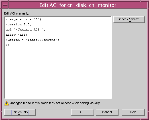 The manual editor lets you adjust ACIs.
