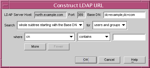 You can use this dialog box to define the LDAP URL.
