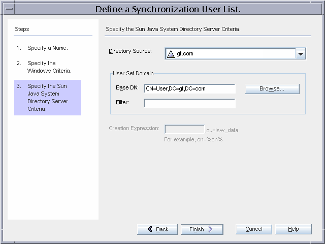 Excluding
User from the Synchronization Process