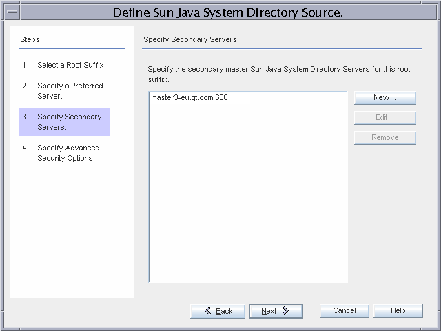 Configuring
the Secondary Directory Server Master