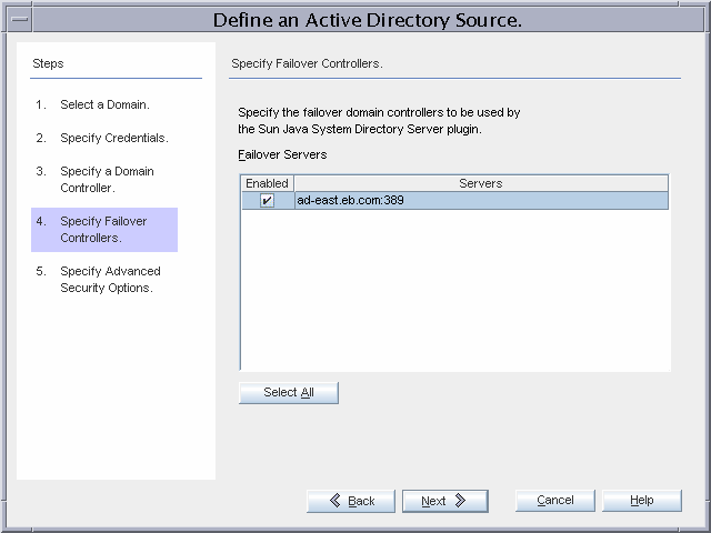 Failover Domain Controller Dialog Options