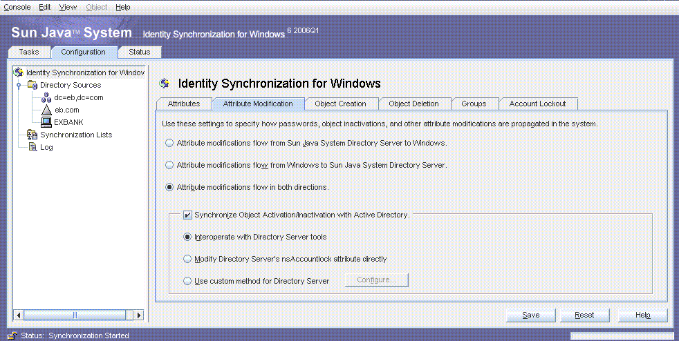 Attribute Mappings Window Options