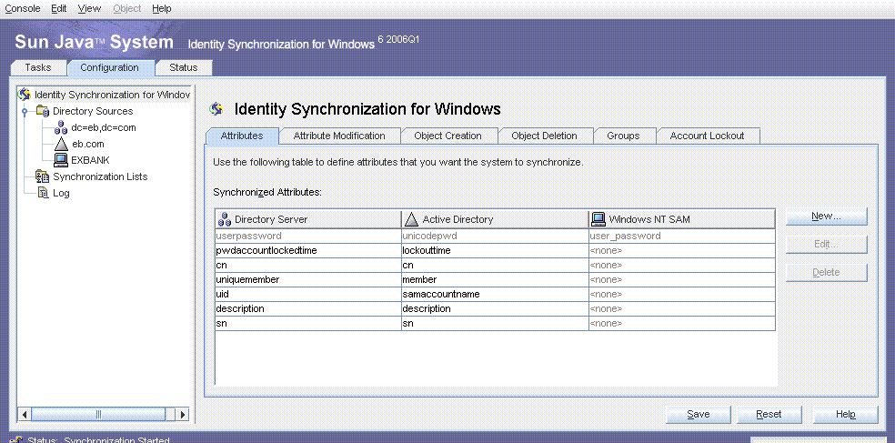 Attribute Settings Window Options