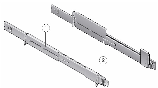 Figure shows Version 1 has a small sliding bracket and Version 2 has a tall sliding bracket