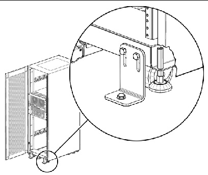 Figure showing Sun Rack 1000 mounting brackets and hole spacing for floor mounting.