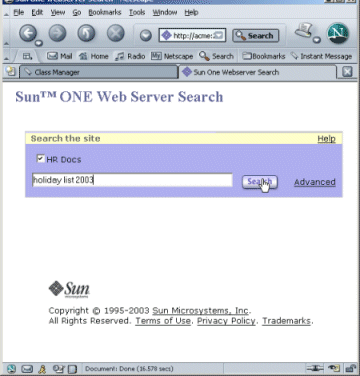 Figure showing the search query page.