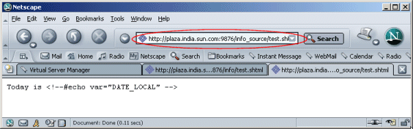 Figure showing a dynamic page from a collection created with source URI specified, on a browser window.
