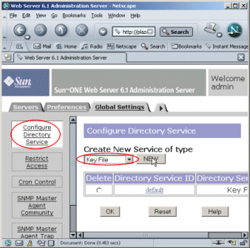 Figure showing the Configure Directory Service page.