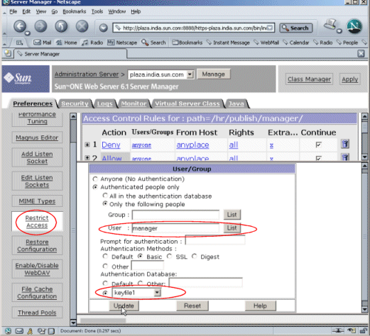 Access Control for user and user groups