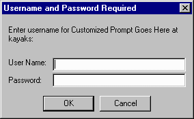 Example of Username and Password Prompt