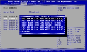 Figure showing BIOS Boot Device Priority Configuration menu.