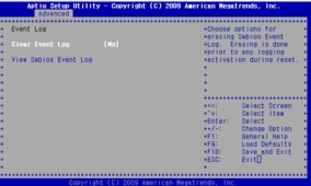 Figure showing BIOS Event Log Control menu.
