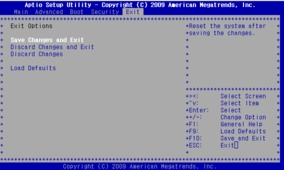 Figure showing BIOS Exit menu.