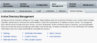 image:New Active Directory Management page