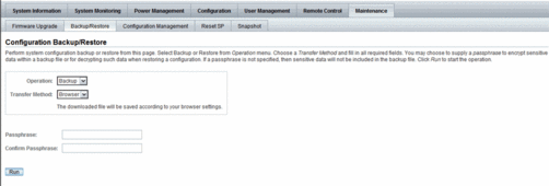 image:Configuration Backup/Restore page