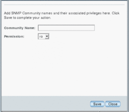 image:Screen shot of the Add SNMP Community dialog.
