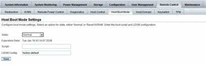 image:Configure host boot mode settings.