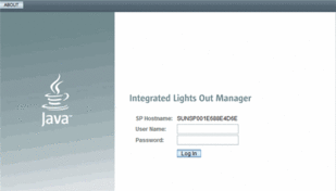 image:Oracle ILOM web interface login page